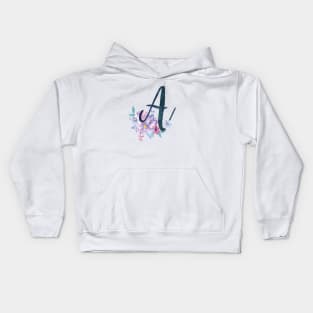 Floral Monogram A Pretty Lilac Bouquet Kids Hoodie